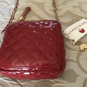 BIG BUDDHA CROSSBODY PURSE, NWT Glossy Red